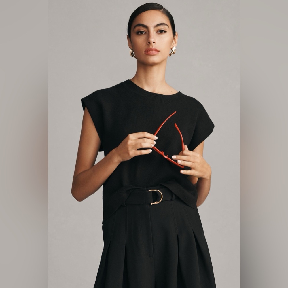 Maeve Black Muscle Tee Boxy Sleeveless